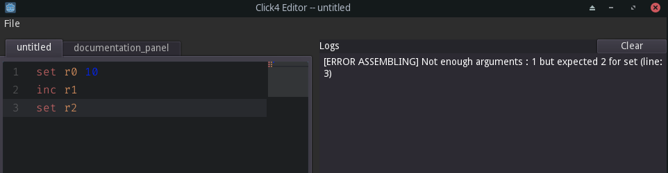 Errors in the debugger